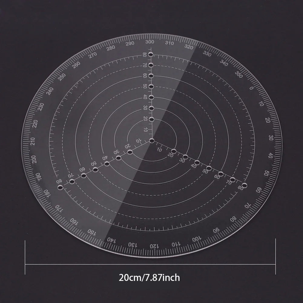 Acrylic Round Centre Finder Ruler for Wood Turning Lathe Work and Precise Circle Drawing