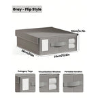 Bed Sheet Foldable Organiser Clothes, Comforter Organiser Large Capacity Zip-On Sheet Organiser for Sheets, Clothes,