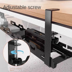 Under Desk Cable Management Tray Adjustable Carbon Steel Wire Organizer Storage Rack