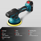 Cordless Car Polisher Kit 18V 8 Speed with Dual Batteries 15cm Pad Storage Box and Accessories