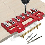 Adjustable Shelf Pin Drilling Guide Jig, Aluminum Cabinet Handle Punch Locator Set