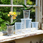 Transparent Orchid Flower Pot with Drainage Holes Breathable Root Control Planter for Indoor Plants Garden Decor