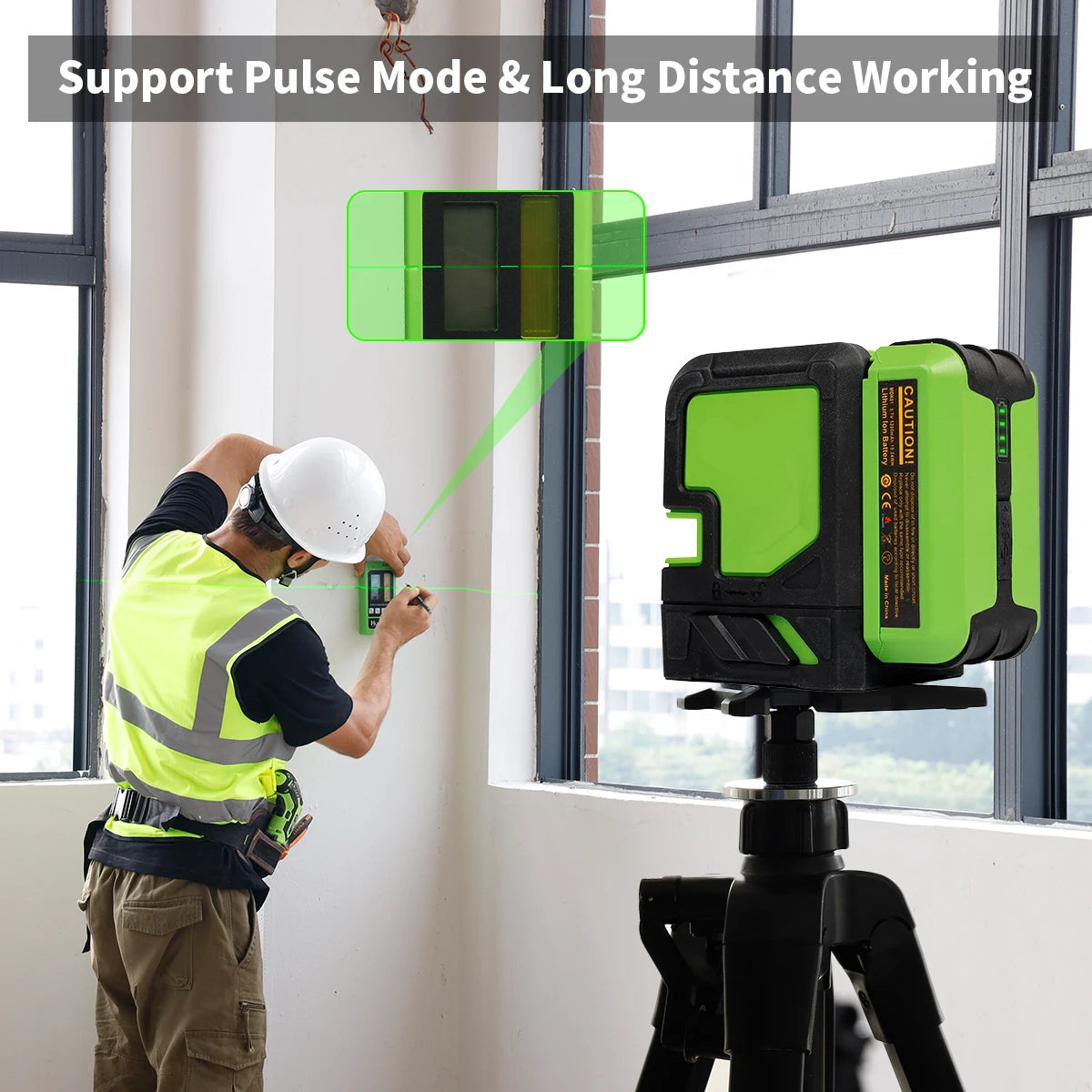 Self Leveling Green Laser Level Kit with Tripod Rechargeable Battery Cross Line Measurement Tool
