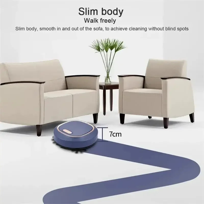 Smart Robot Vacuum Cleaner 3-in-1 Sweep Mop and Vacuum with USB Rechargeable Battery