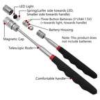 Telescopic Magnetic Pickup Tool with LED Light Portable Extendable Pen for Screws Nuts Bolts Metal Parts