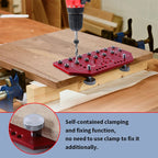 Heavy Duty Aluminum Alloy Shelf Pin Drilling Jig with Hinge Positioning Guide for Cabinet Work