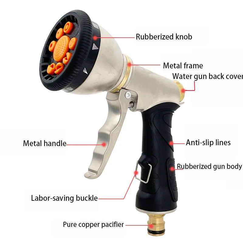 Expandable Garden Hose with Spray Nozzle 25–100ft Flexible Water Hose for Outdoor Cleaning