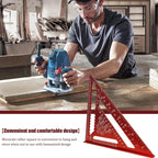 7 Inch Aluminium Alloy Speed Square Triangle Ruler Carpenter Measuring Tool with Metric and Imperial Scale