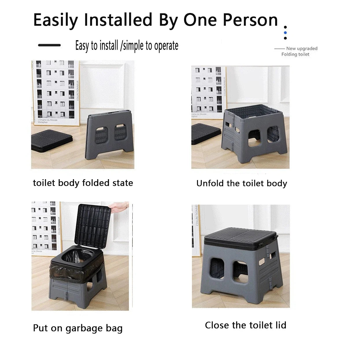 Compact Folding Camping Toilet Seat Portable Outdoor Travel Toilet with Carry Bag