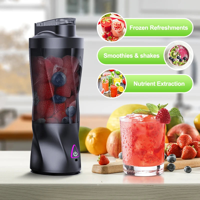 Portable USB Rechargeable Smoothie Blender 700ml Personal Juicer Cup with 6000mAh Battery