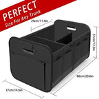 Collapsible Car Trunk Storage Organizer Box 600D Oxford Fabric with Multiple Compartments and Reinforced Handles