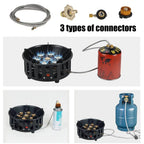 7-Core Camping Stove High-Power Strong Fire Portable Tourist Gas Burner Windproof Electronic Ignition Camping Equipment