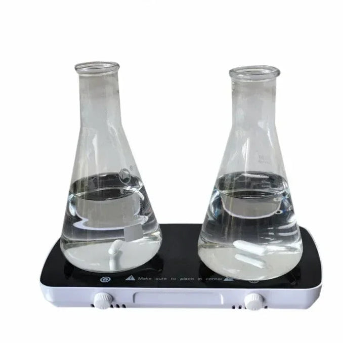 Compact Dual Position Magnetic Stirrer Laboratory Mixer with Adjustable Speed Control and Glass Work Plate