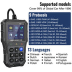 Portable OBD2 Scanner Code Reader with Battery Voltage Test Car Diagnostic Tool