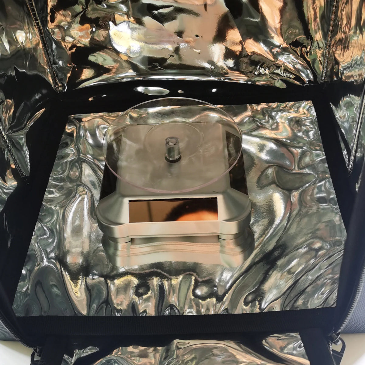 UV Resin Curing Box LED Enclosure with Reflective Interior and Rotating Turntable for 3D Prints