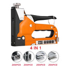 Heavy Duty Manual Staple Gun 4-in-1 with Power Adjustment and 800 Staples for Upholstery and DIY Projects