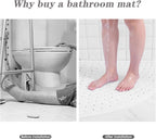 Non-Slip Corner Bath Mat 54cm PVC Shower Floor Mat with Suction Cups and Quick Drainage Design