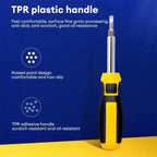 6-in-1 Multi-Bit Ratcheting Screwdriver with Phillips, Slotted Bits & Nut Driver Portable Repair Tool
