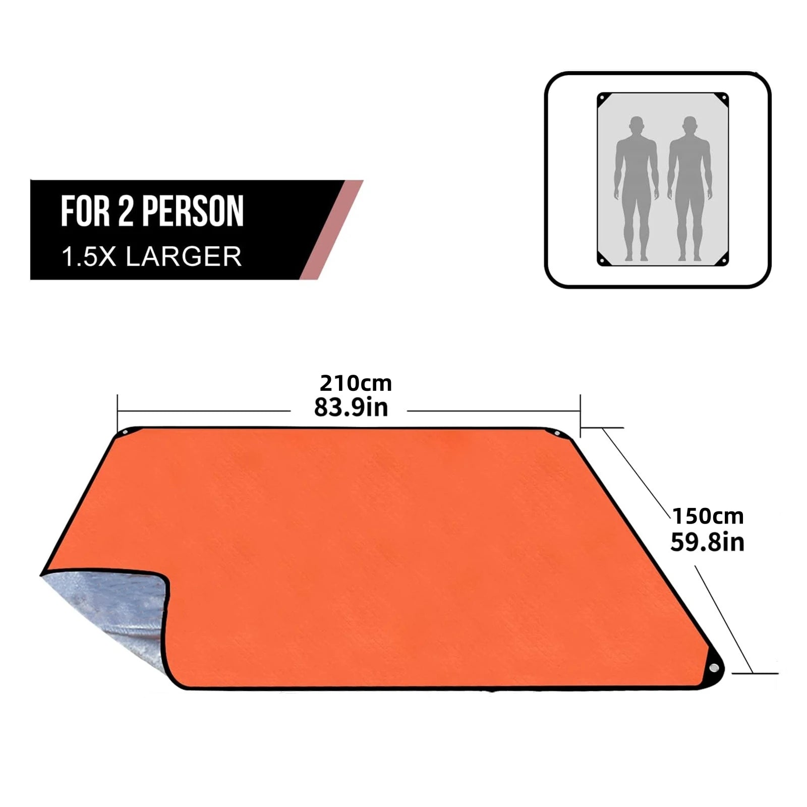 Heavy Duty Thermal Survival Blanket with Carry Bag Waterproof Outdoor Camping Tarp