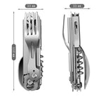 1 pc 6 in 1 Multifunctional Cutlery Set Outdoor Tableware Camping Portable Meal Knife Fork Spoon Bottle Outdoor Camping Cookware