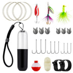 Portable Survival Fishing Kit 25pcs with Hooks Line and Lures Compact Outdoor Fishing Set