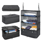 Portable Hanging Travel Storage Organizer with Compartments for Clothes and Accessories