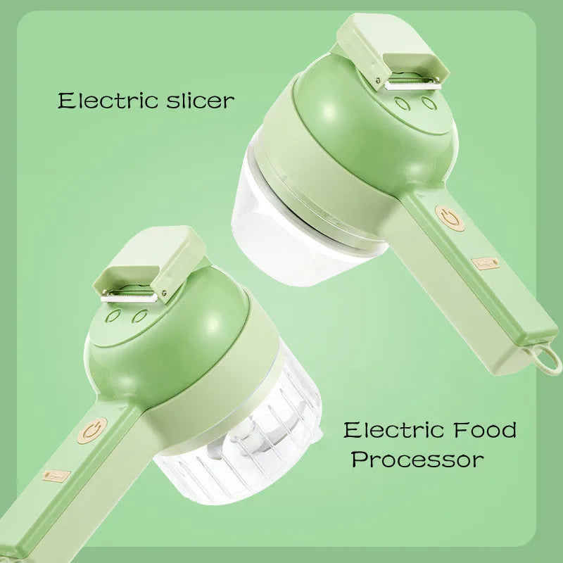Cordless Rechargeable Electric Food Chopper 4-in-1 40W Vegetable Cutter Garlic Mincer and Grinder