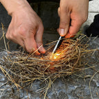 Portable Ferrocerium Fire Starter Rod Set 2PCS 15cm Flint with Striker and Paracord Outdoor Tool