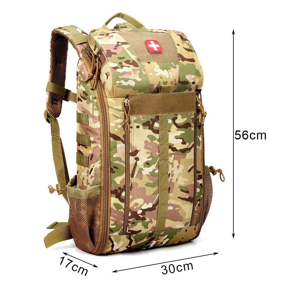 Multi Functional Tactical Backpack 20-35L with Storage Compartments Portable Camping Hiking Bag