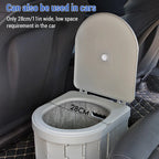 Portable Folding Camping Toilet with Odor Control Bags Non-Slip Base for Travel Caravan Outdoor Use