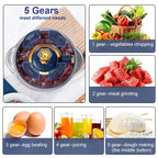 Electric Meat Grinder 5L Stainless Steel Food Processor Vegetable Chopper 500W 5-Speed Multi-Function