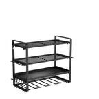 Heavy Duty 4 Tier Wall Mount Power Tool Organizer with 12 Drill Holder Metal Storage Rack