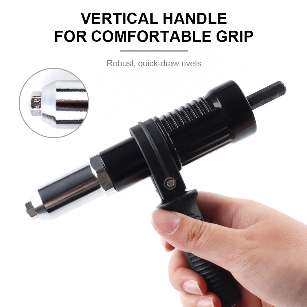 Rivet Nut Drill Adapter 2.4-4.8mm Heavy Duty Riveting Tool with Handle and Wrench