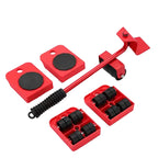 Heavy Duty Furniture Moving Tool Set 5 Piece with Lifter Bar and Roller Wheels 300kg Capacity