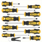 Heavy Duty Precision Screwdriver Set with Magnetic Bit Holder and Portable Carry Case