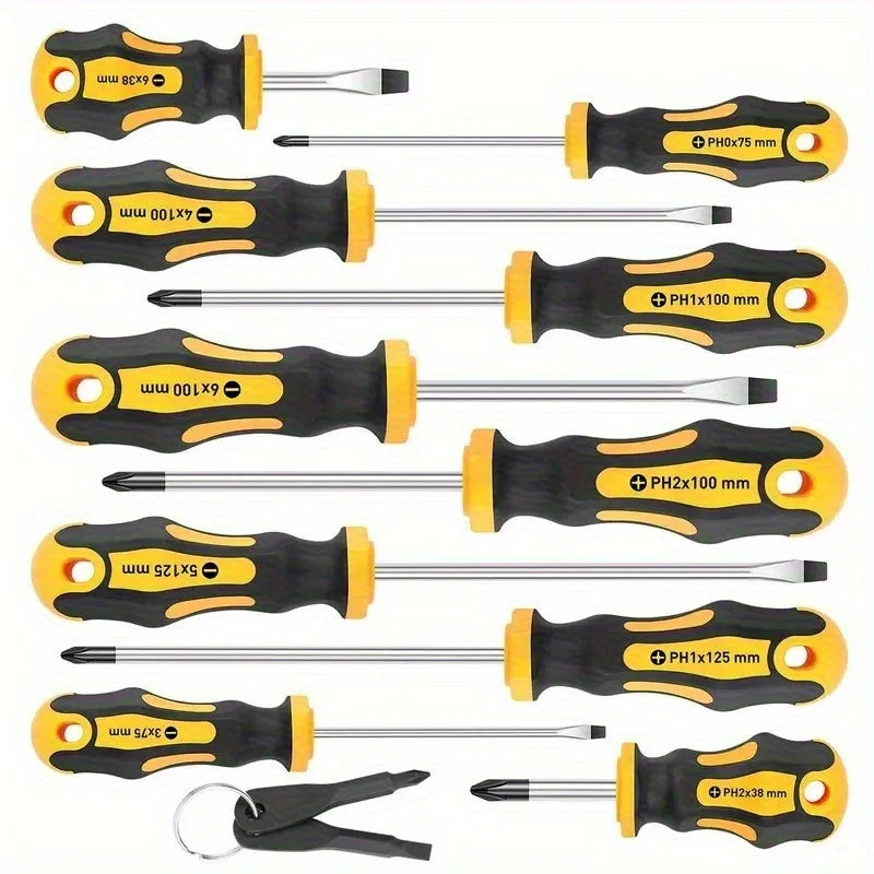 Heavy Duty Precision Screwdriver Set with Magnetic Bit Holder and Portable Carry Case