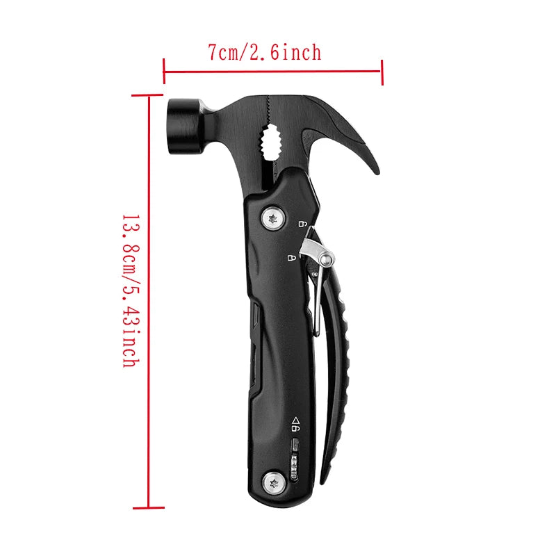 Heavy Duty Multifunction Claw Hammer Multi Tool with Pliers for DIY Repairs and Outdoor Use