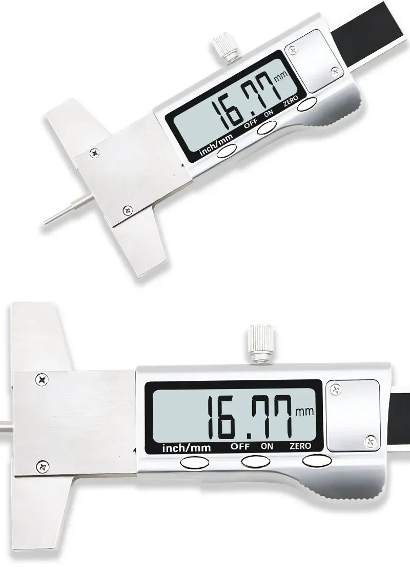 Digital Tyre Tread Depth Gauge 0-25mm LCD Stainless Steel Measuring Tool for Vehicle Maintenance