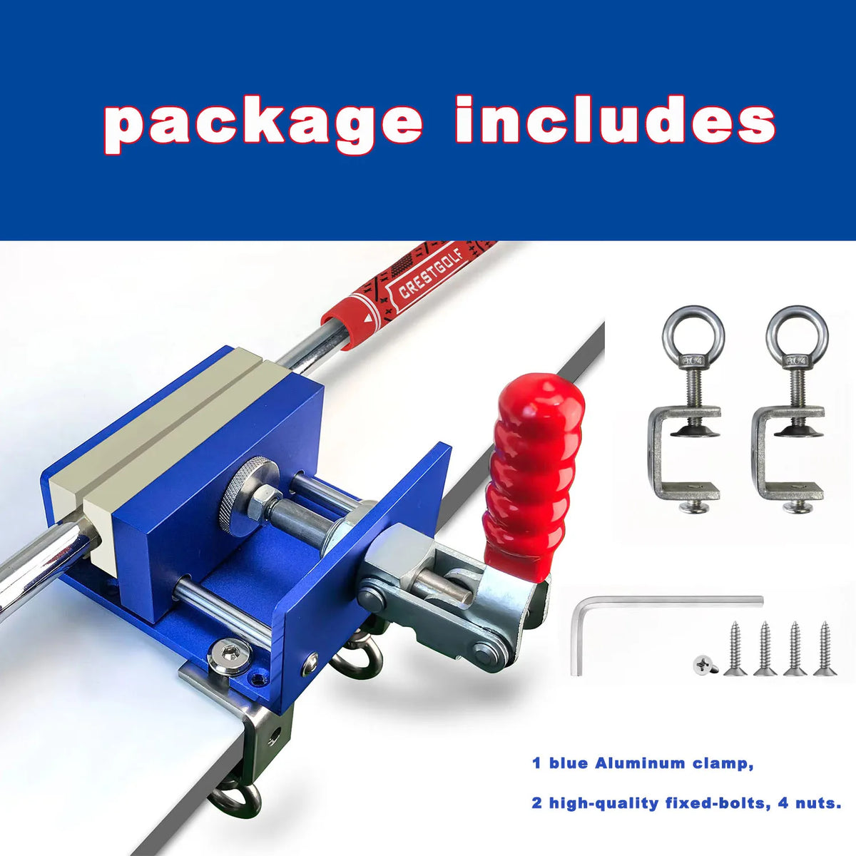 Golf Club Shaft Clamp Vise Grip Replacement Tool with Quick Adjust Handle and Rubber Jaws