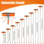 100-420cm Telescopic Window Cleaning Kit 2-in-1 Double Sided Squeegee & Duster Mop