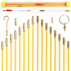 Fiberglass Wire Puller Rod Kit 21 Piece 43cm Cable Routing Tool Set for Wall Ceiling Electrical Installation