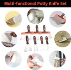 10 Piece Stainless Steel Drywall Knife Set with Mud Pan and Scraper Tools