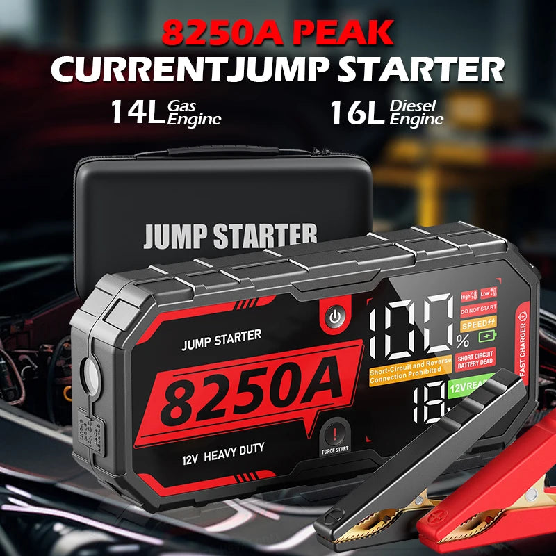Heavy Duty Portable 12V Car Jump Starter 32000mAh Booster with PD65W Fast Charging and SOS Light