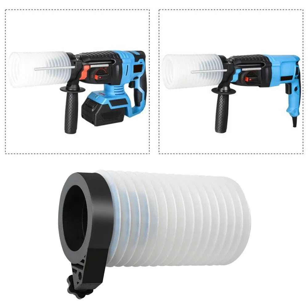 Portable Drill Dust Collector Cover with Rubber Catch Bowl for Rotary Hammer and Electric Drill