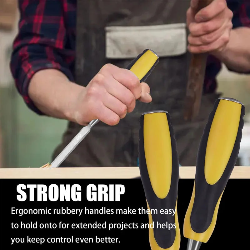 9-Piece Woodworking Chisel Tool Set with Storage Case – Carpentry Wood Carving DIY Hand Tool Kit