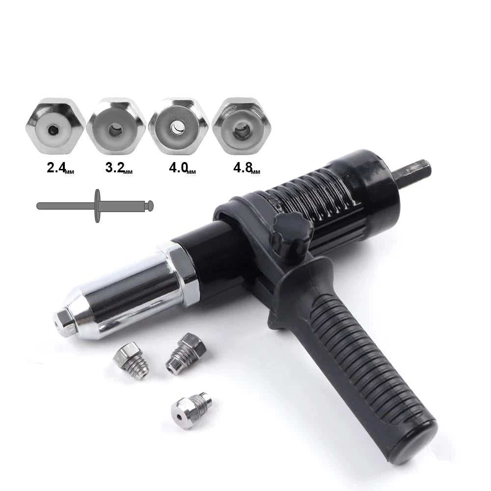 Rivet Nut Drill Adapter 2.4-4.8mm Heavy Duty Riveting Tool with Handle and Wrench