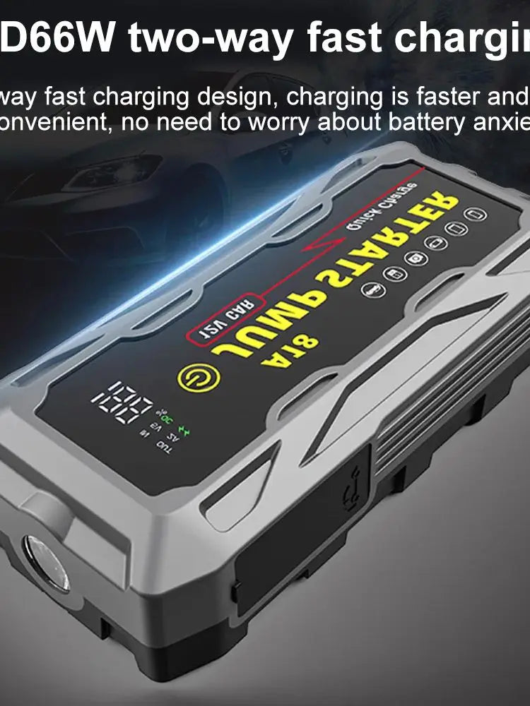 Portable 1200A Jump Starter 12V with Carry Case Rechargeable Battery Booster Power Bank