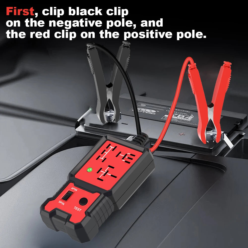 Portable 12V Car Battery Tester with LED Display Automotive Diagnostic Tool for Vehicle Circuits