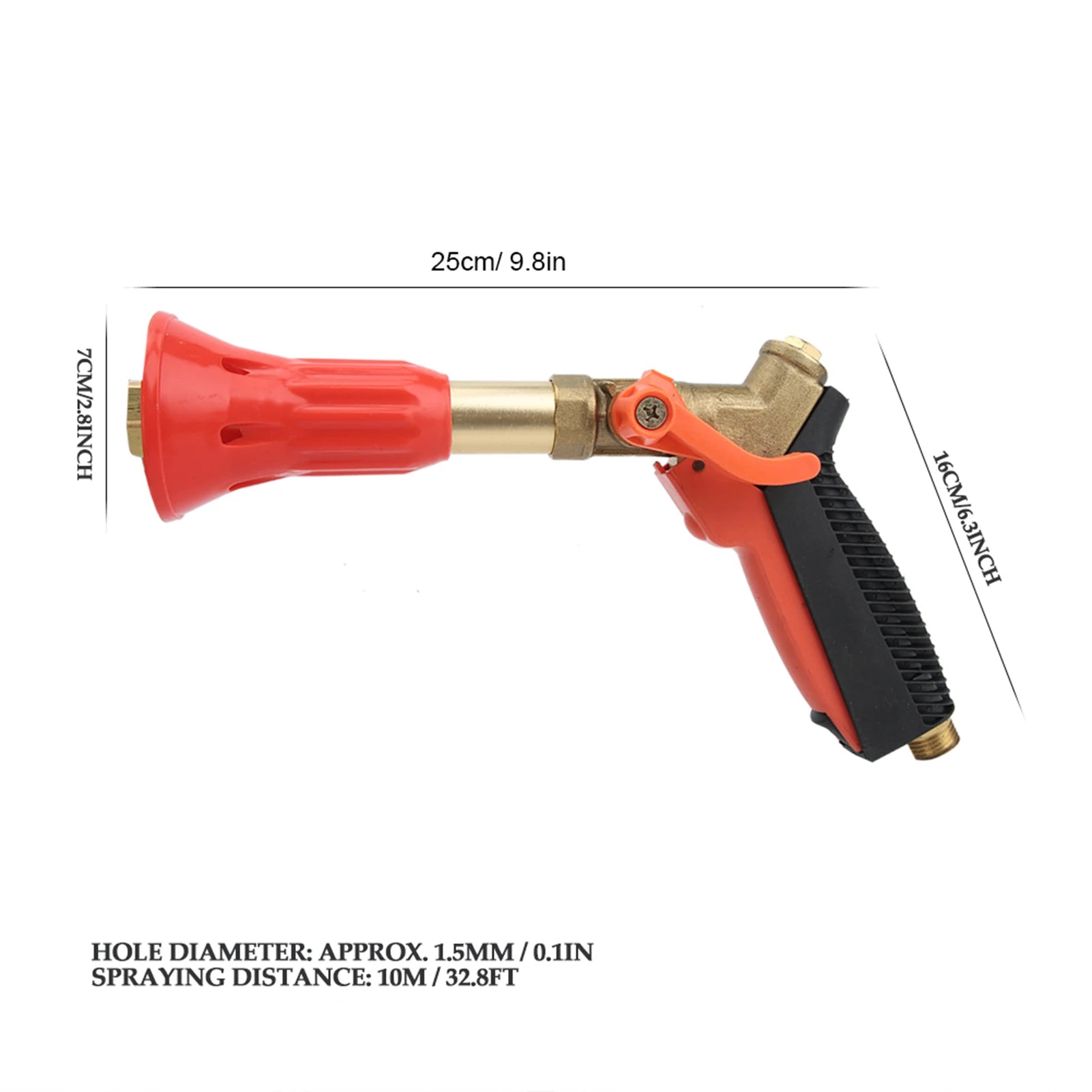 High Pressure Garden Spray Gun Metal Hose Nozzle with Adjustable Water Flow Control