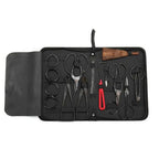 Bonsai Pruning Tool Set 10-Piece Carbon Steel Gardening Kit with Scissors, Rake and Carry Case